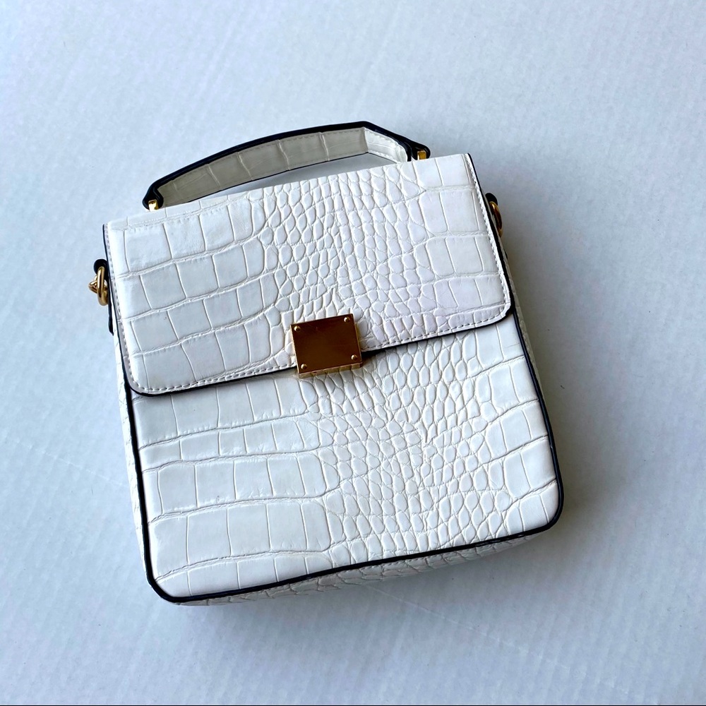 Faux crocodile squared purse